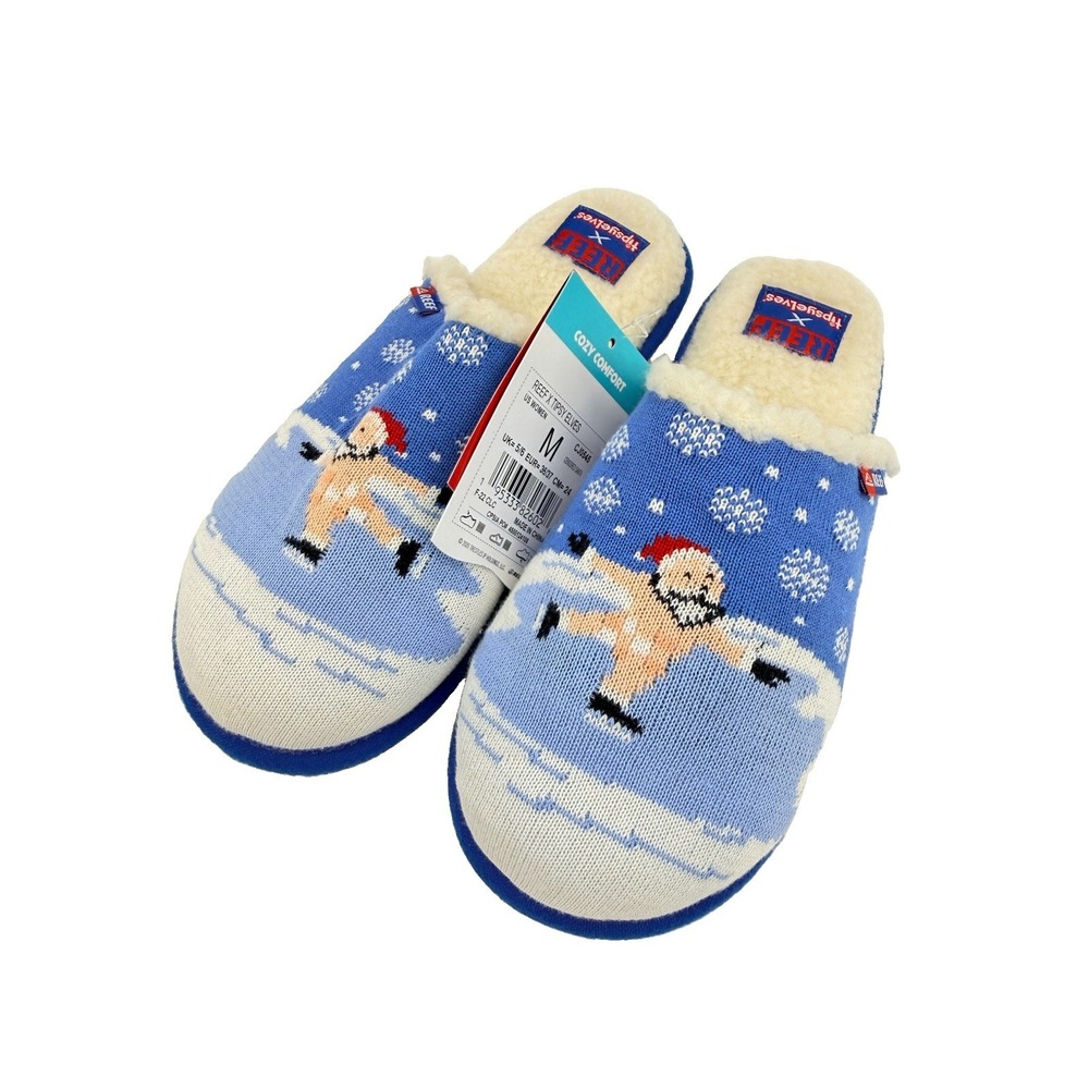 Reef X 'Tipsy Elves' Men's Sharky Santa Slippers Size 9 Holiday Christmas New